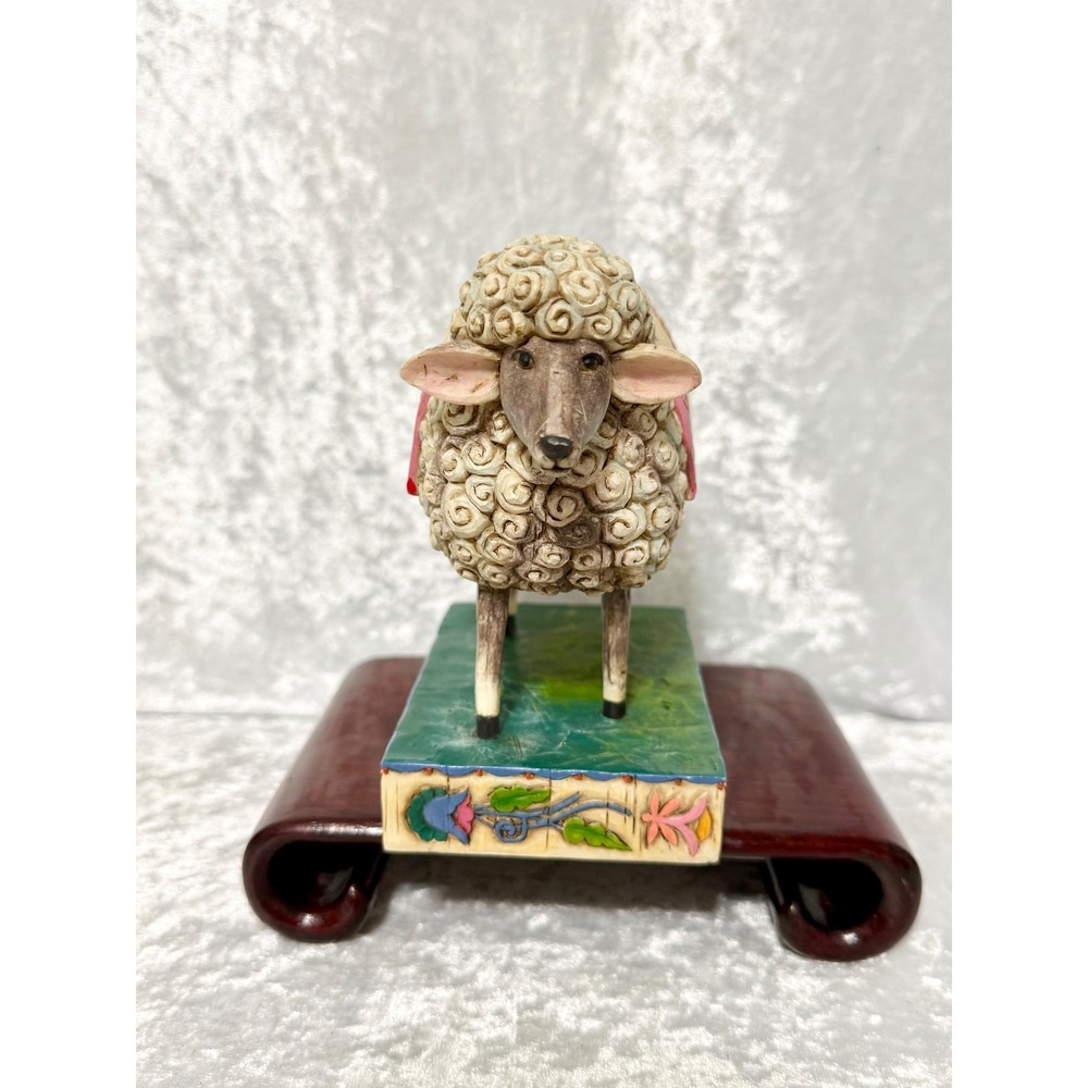 Jim Shore Heartwood Creek Sheep Figurine‎ Quilt Pattern Folk Art Resin Decor